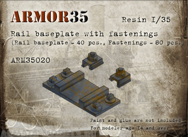 ARM35020 Подкладка под рельс со скреплением (подкладка- 40 шт. , скрепление - 80 шт.)