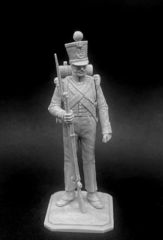 CHM-54343(M). Шассер 16-го легкого пехотного батальона, Голландия 1815 г. 54 мм. Материал - белый металл. Chronos Miniatures