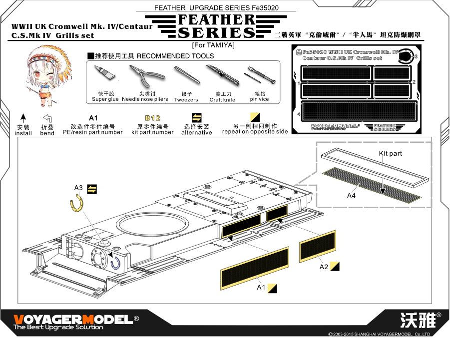 FE35020 Вторая мировая война Великобритания Cromwell Mk. IV / Centaur CSMk IV Grills set