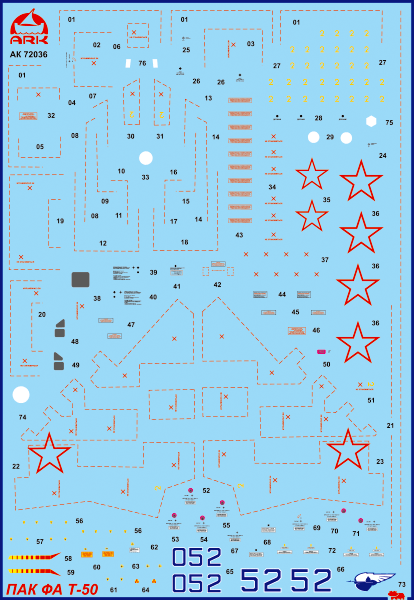 72036 Истребитель ВКС России 5-го поколения ПАК ФА Т-50 ARK model