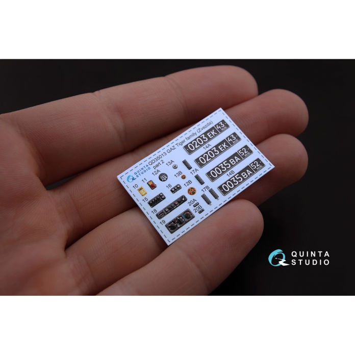 QD35013 3D Декаль интерьера кабины для семейства ГАЗ Тигр (для модели Звезда)