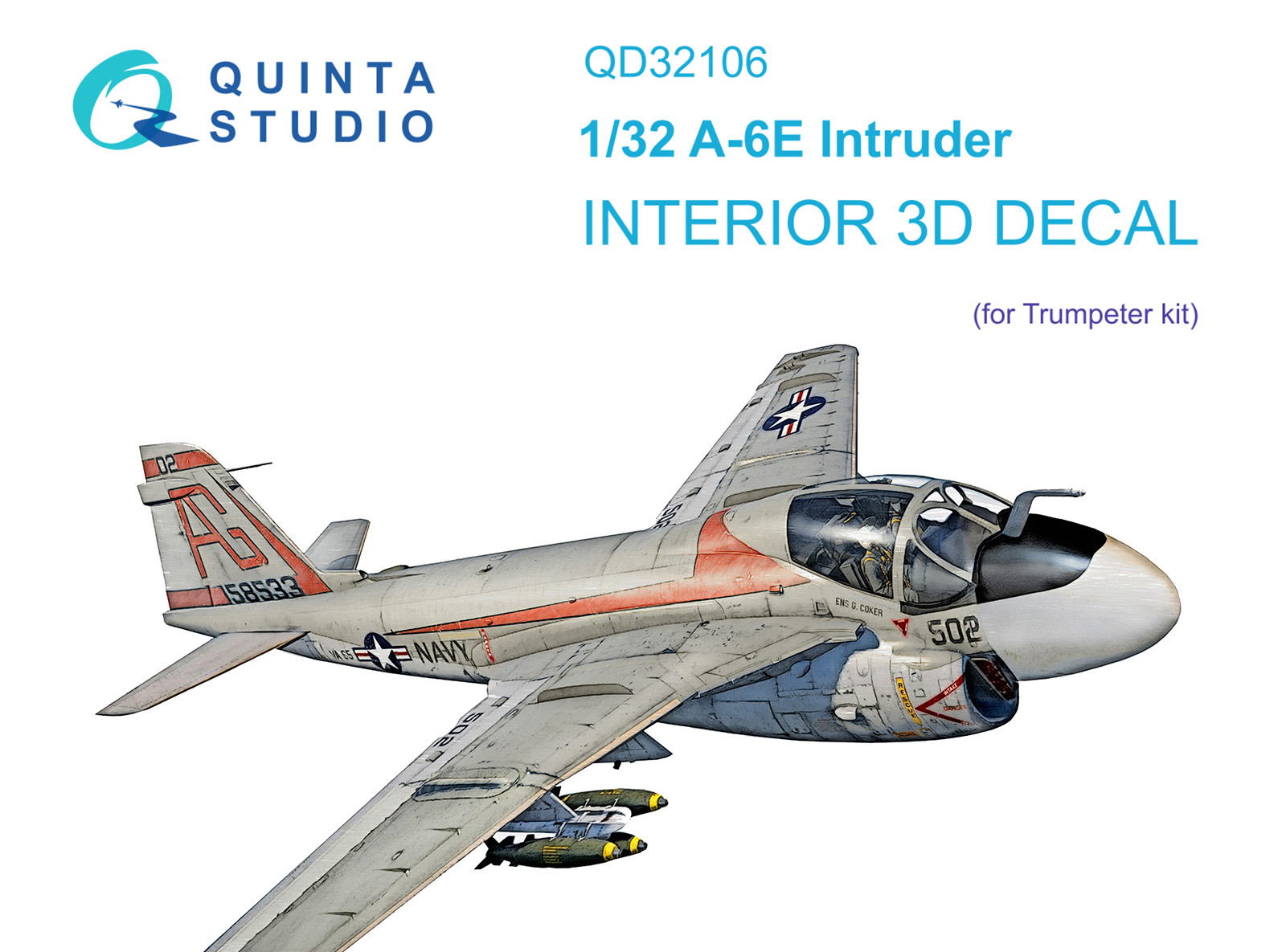 QD32106 3D Декаль интерьера кабины A-6E Intruder (Trumpeter)