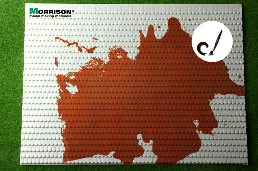 041tbh035 Объёмная текстура черепицы «Бобровый хвост». М1:35         (Лист А3- 28см.х38см.)