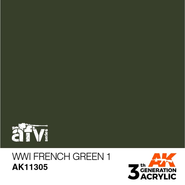 AK11305 Краска акриловая 3Gen WWI French Green 1