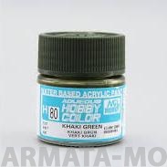 H080  Краска водоразбавляемая художественная т.м. MR.HOBBY  10мл  KHAKI GREEN