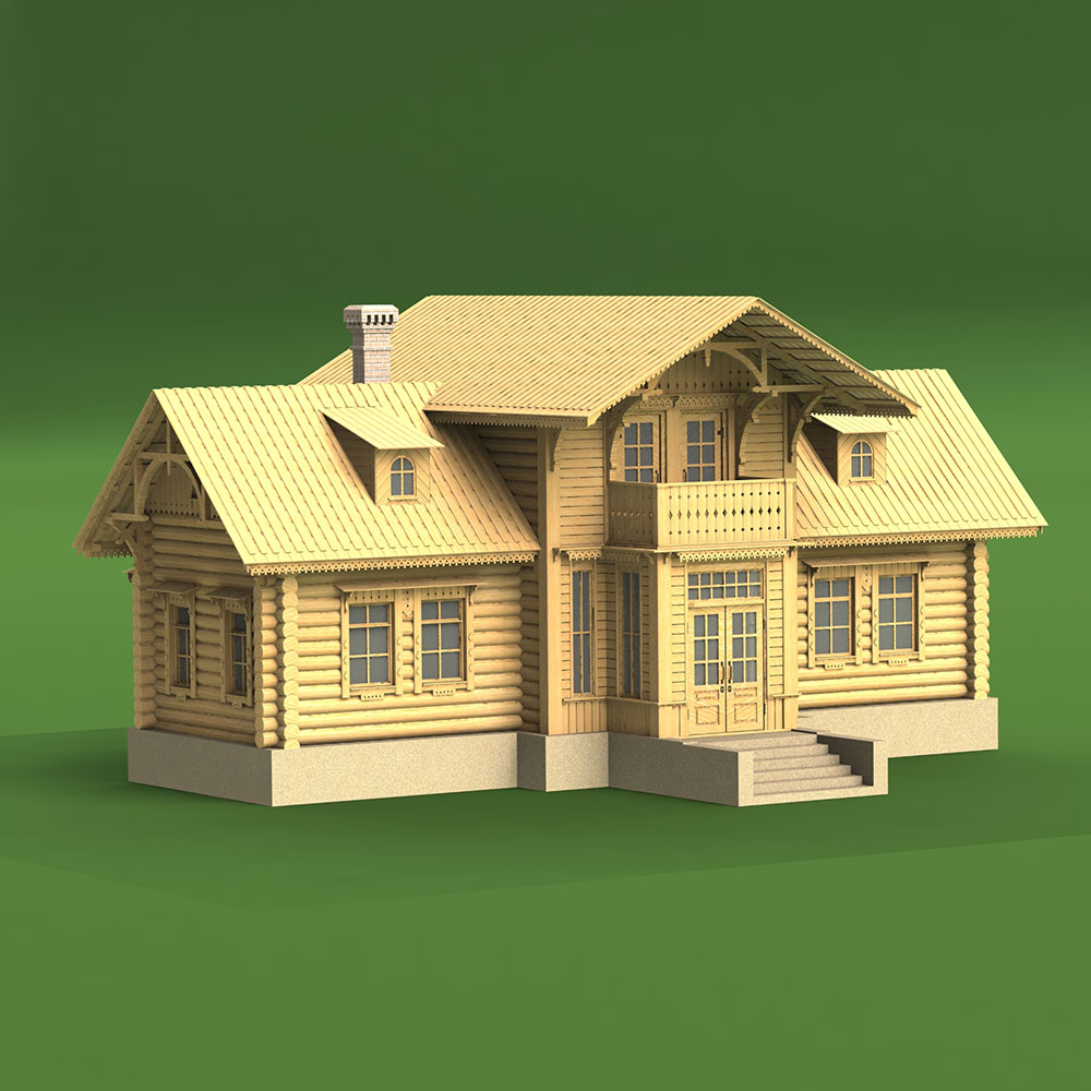3504 сборная деревянная модель Дом Сельсовета СВ Модель