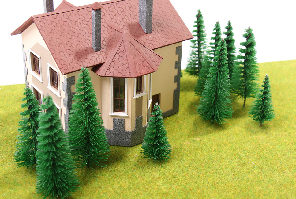 011ee017 Ели для макета. Набор 10 штук.