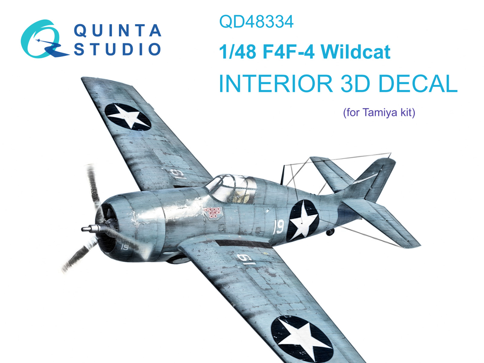 QD48334 3D Декаль интерьера кабины F4F-4 Wildcat (Tamiya)