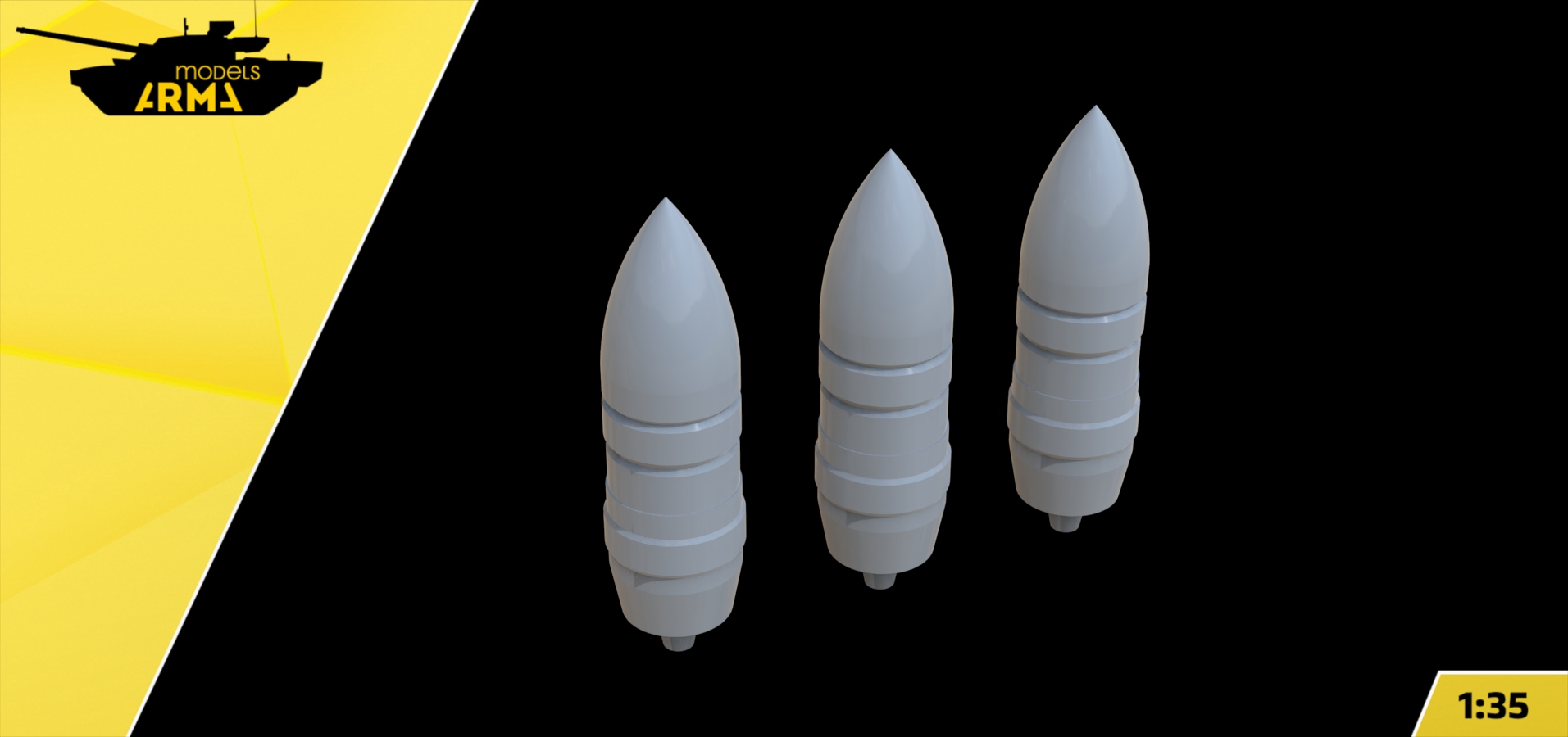 AM35988 Бронебойный калиберный снаряд БР-471 122-мм 3 шт. Arma Models