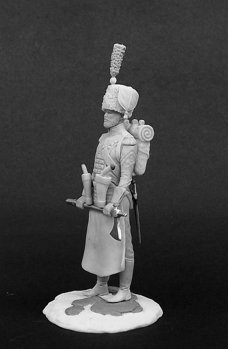 CHM-54151(M). Сержант-сапер 7-го линейного пехотного полка Королевский Африканский, Королевство Неаполь, 1813-15 гг. 54 мм. Материал –  белый металл. Chronos Miniatures