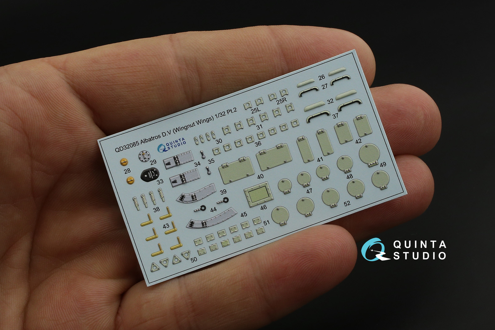 QD32085 3D Декаль интерьера кабины Albatros D.V (Wingnut Wings)