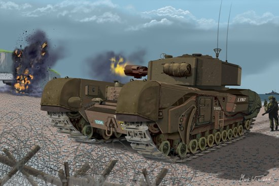 7327Д 1/72 Churchill Mk. III AVRE Combat Engine Dragon