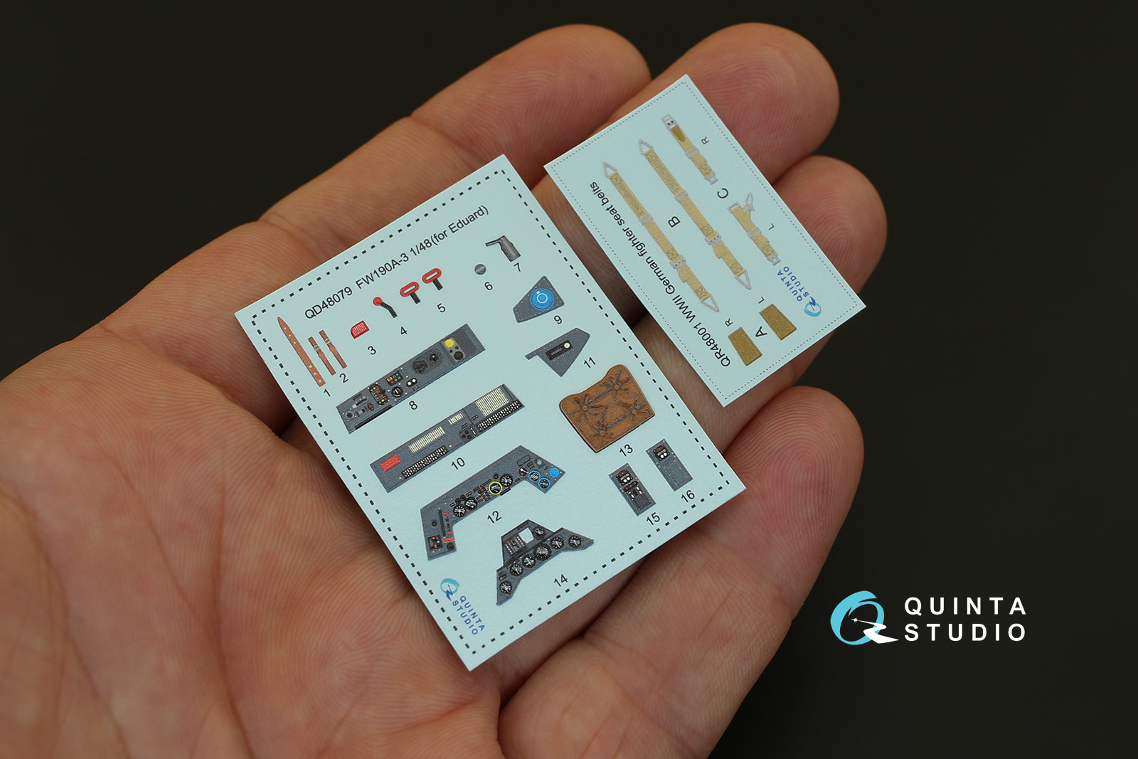 QD48079 3D Декаль интерьера кабины Fw 190A-3 (для модели Eduard) Quinta Studio