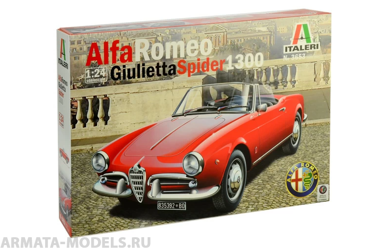 3653ИТ Автомобиль Альфа Ромео GIULIETTA SPIDER 1300 Italeri