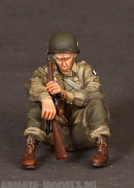 3514SOGA Sgt. U.S. Airborne Division on rest SOGA Miniatures