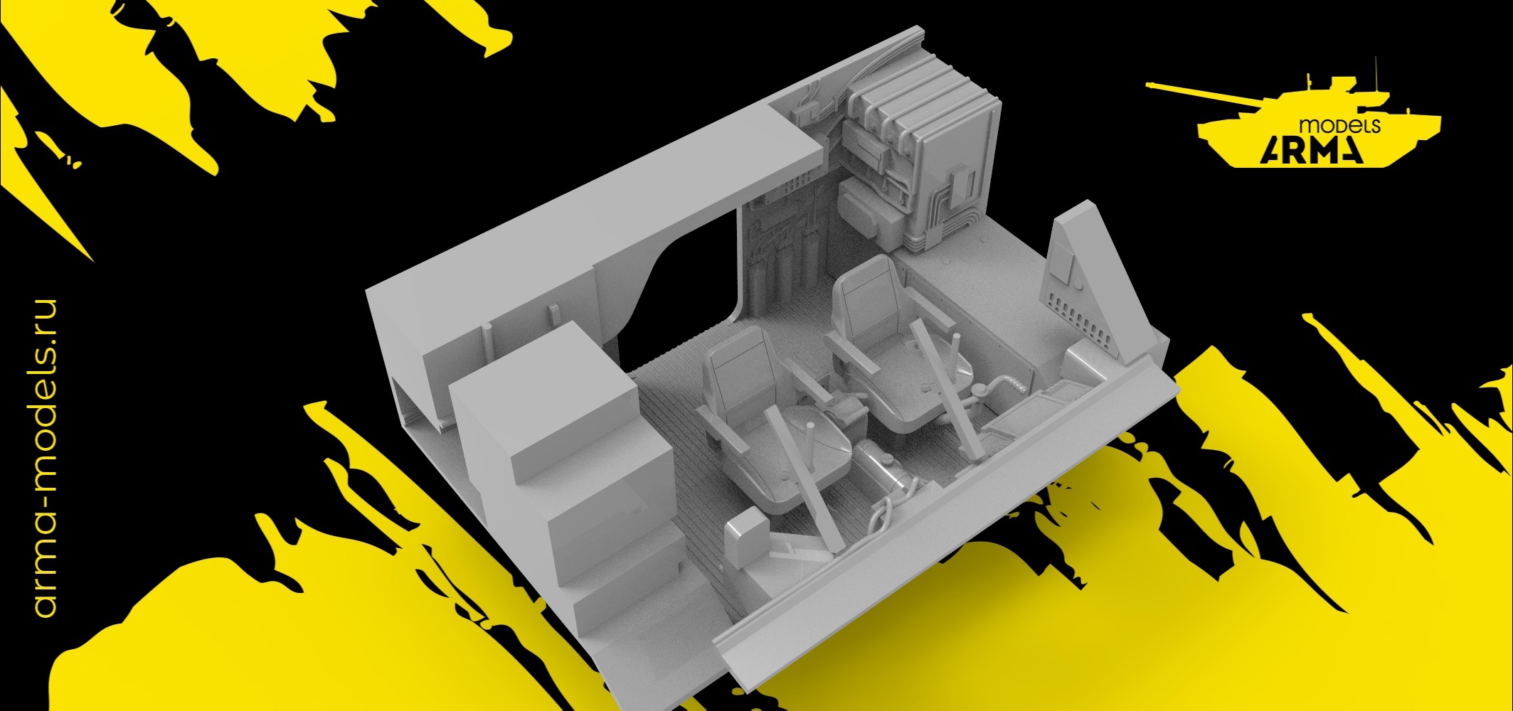 AM3703 Интерьер для Тора. Водительское отделение ( рубка управления) ТОР для модели Звезда 3633