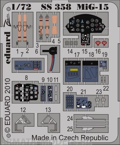 SS358 Фототравление MiG-15	For AIRFIX