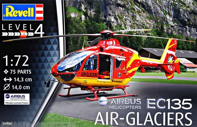 04986 Многоцелевой легкий вертолет EC135 авиакомпании AIR-GLACIERS Revell