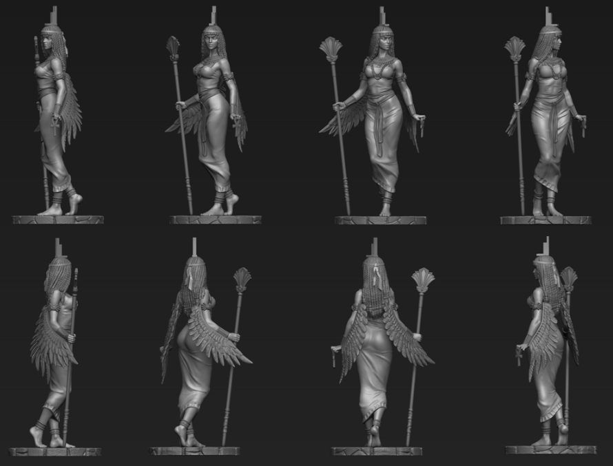 CHM-90.004. Египетская богиня Исида. 90 мм. Материал - смола. Chronos Miniatures