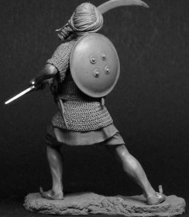 CHM-54009(M). Воин – Акали, армия Сикхов. Индия, XVIII-XIX века. 54 мм. Материал -белый металл. Chronos Miniatures