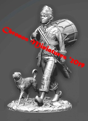 CHM-54177(M). Мальчик-барабанщик, Франция 1792-1800 гг. 54 мм. Материал - белый металл. Chronos Miniatures