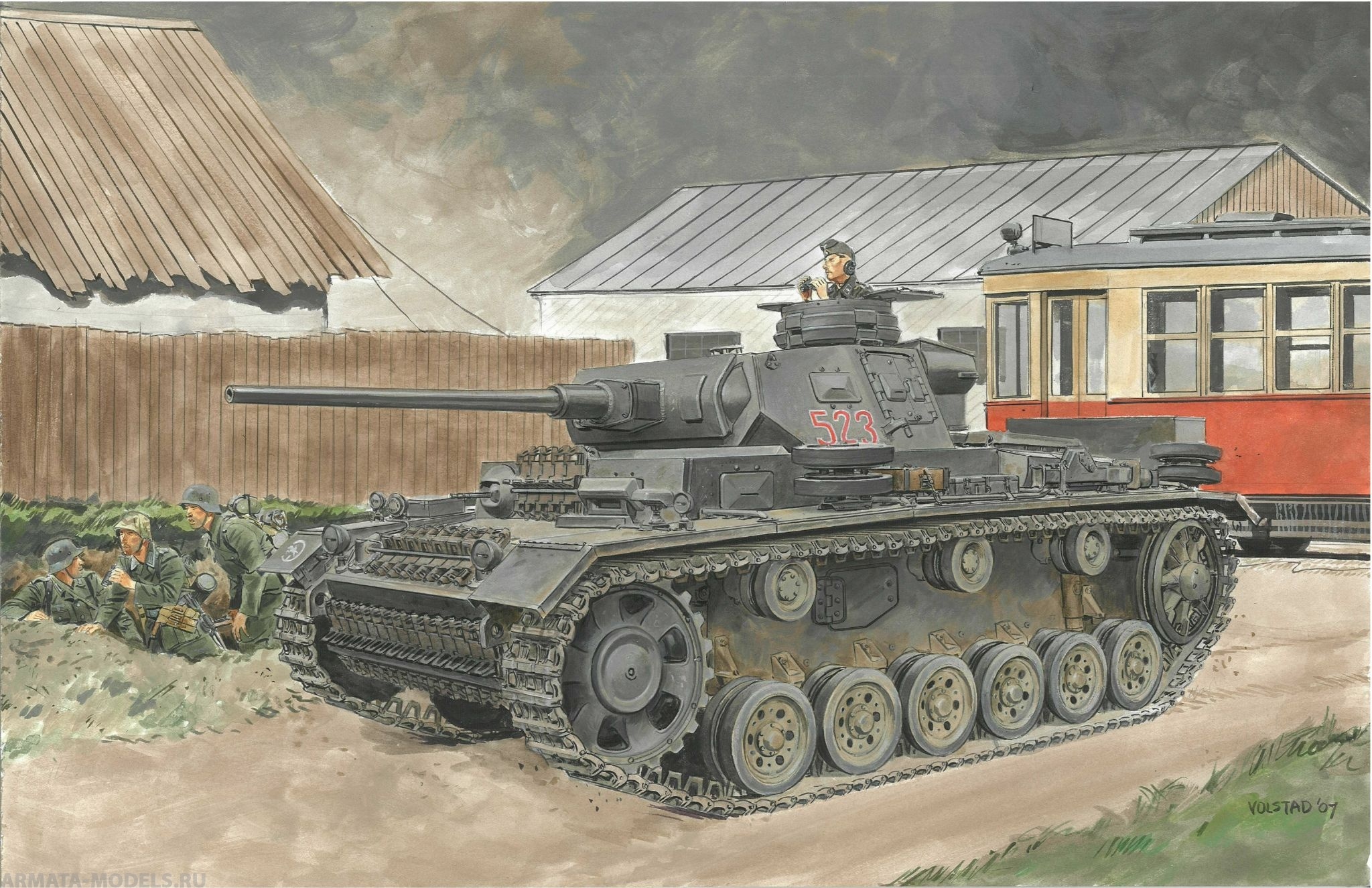 6394Д Немецкий средний танк  Pz.Kpfw.III Ausf.J (2 IN 1) (SMART KIT) Dragon