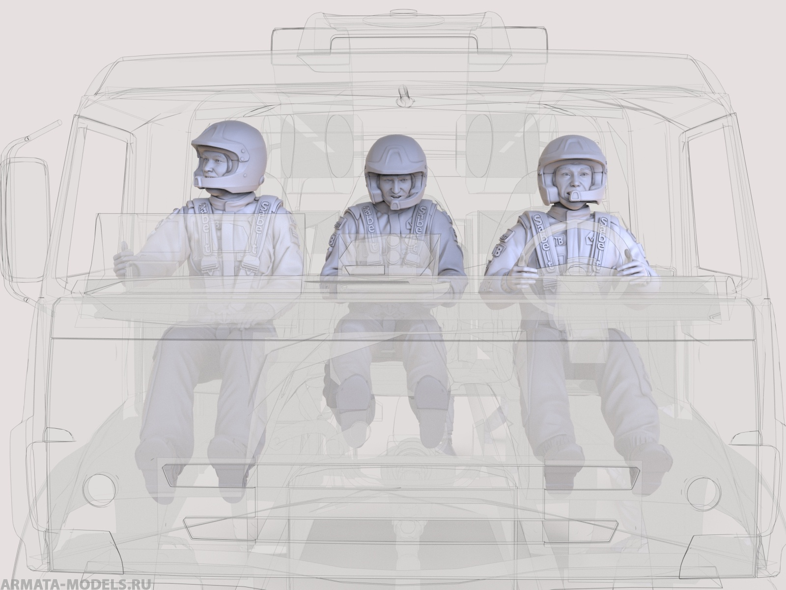 AM4320 Пилоты КАМАЗ Мастер, 3 фигуры Arma Models