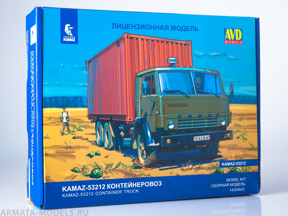 1420AVD Сборная модель КАМАЗ-53212 контейнеровоз AVD Models