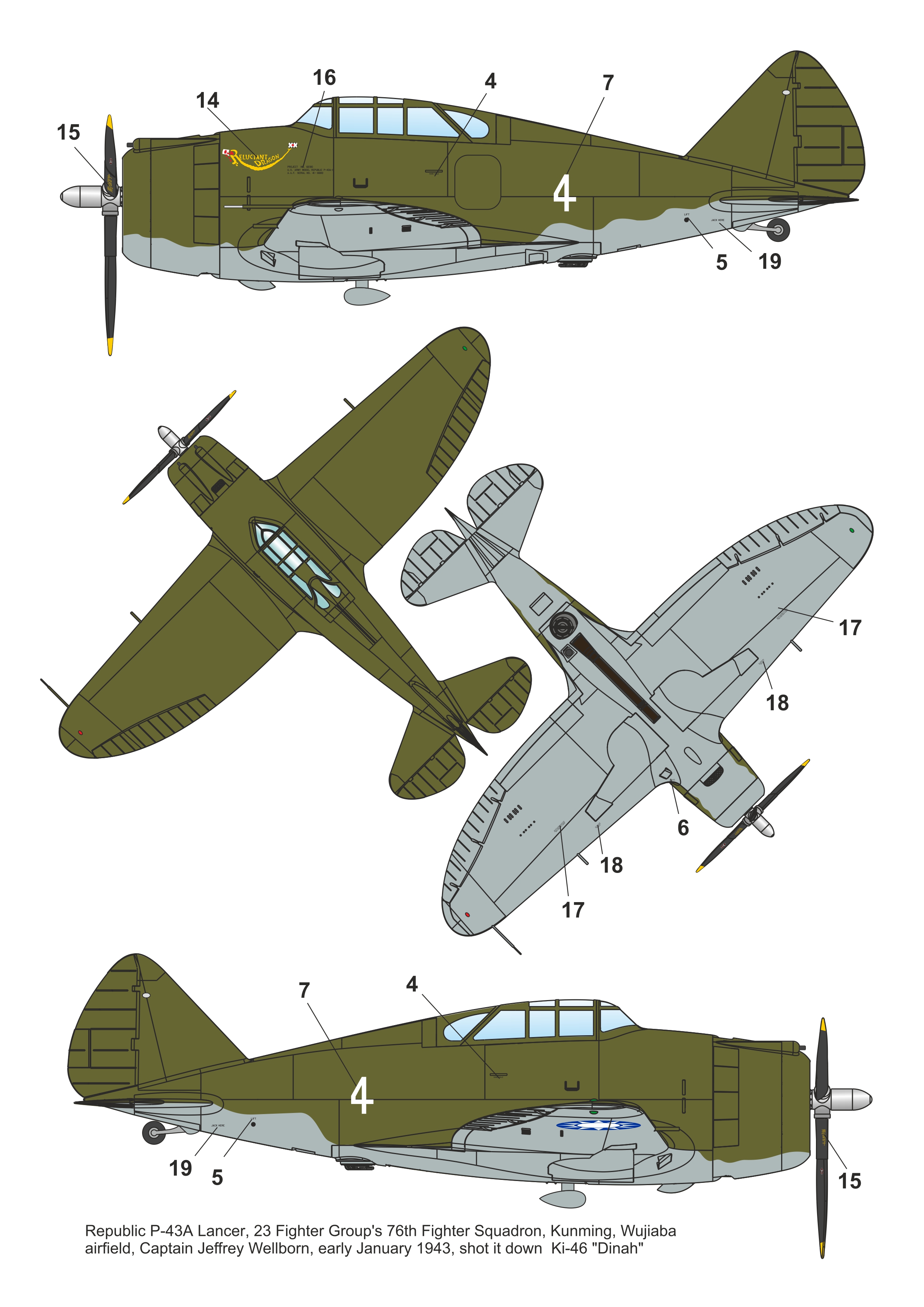 DW48032 Republic P-43A-1 Lancer Dora Wings