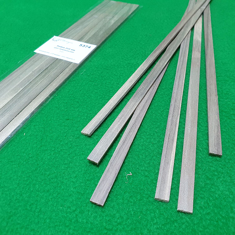 5374 рейки 2х8 мм - длина 300 мм - 6 шт - орех американский