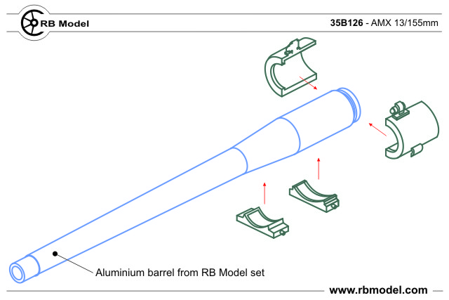 35B126RB Ствол French SPH AMX 13/155 AUF1