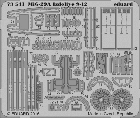 73541  Фототравление MiG-29A Izdeliye 9-12 interior and exterior for Trumpeter  kit
