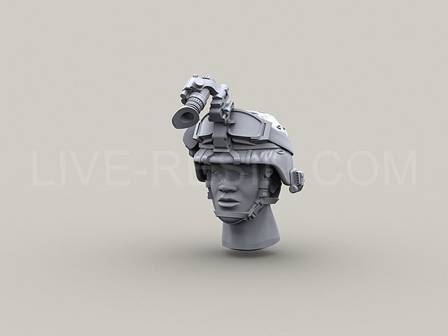 LRE35043 Каска армии США PASGT с чехлом и креплением ночных очков NVG PVS 7/14/15 и не зачехленными очками. 