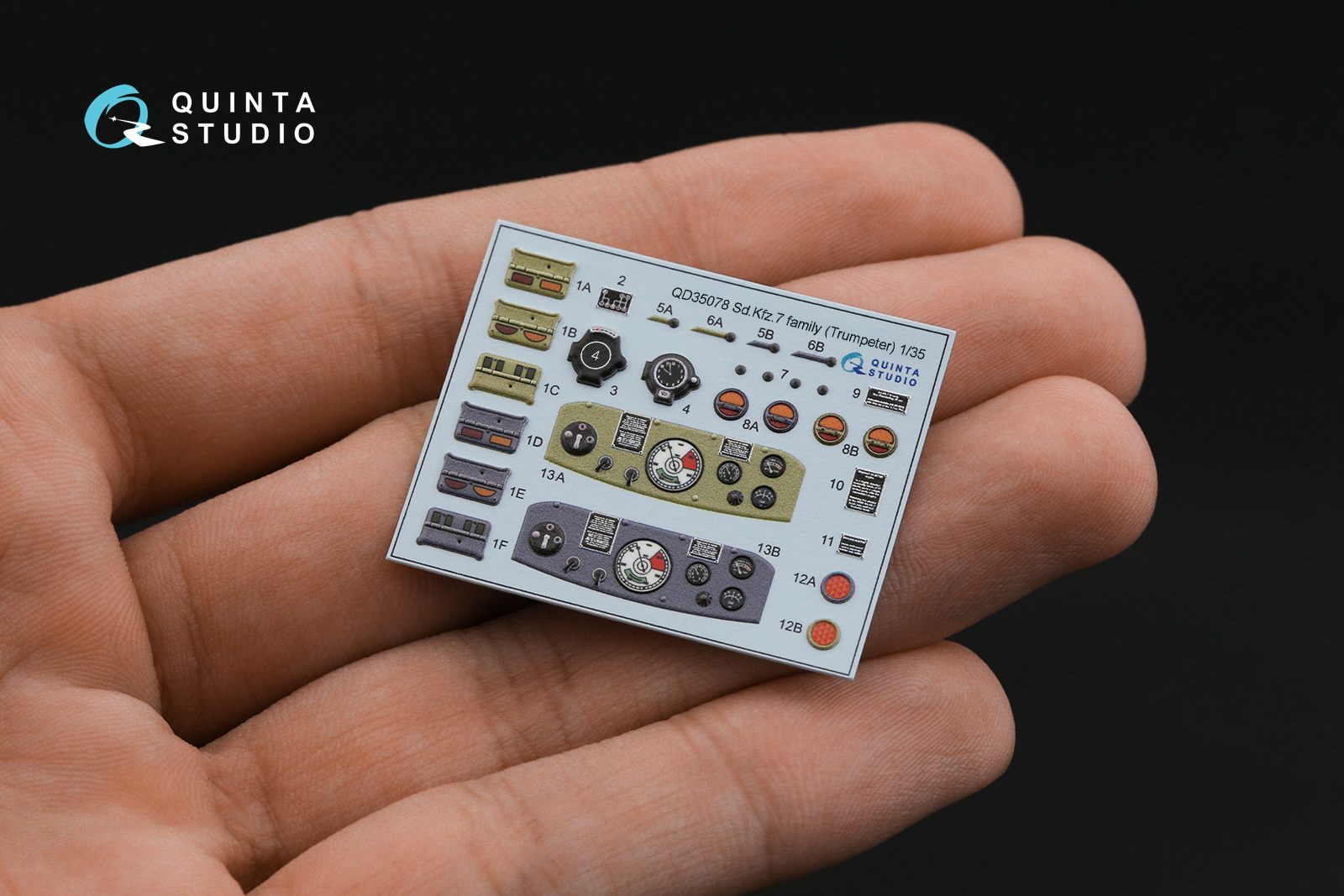 QD35078 3D Декаль интерьера кабины Sd.Kfz.7 family (Trumpeter)