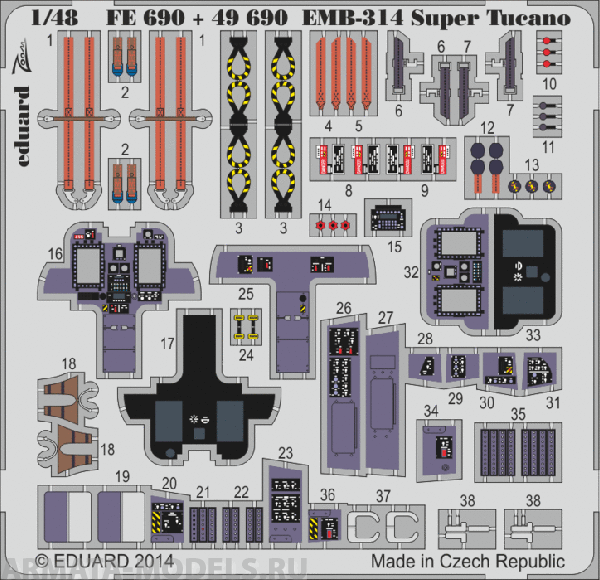 49690ED EMB-314 Super Tucano S.A. (for Hobby Boss kit) 1/48