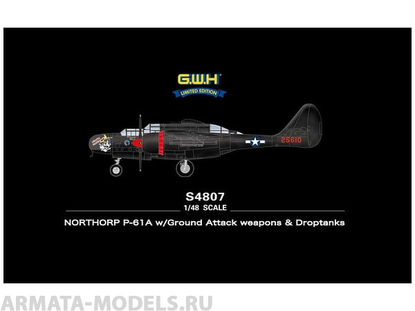 S4807 Northrop P-61A w/Ground Attack weapons & Droptanks Great Wall