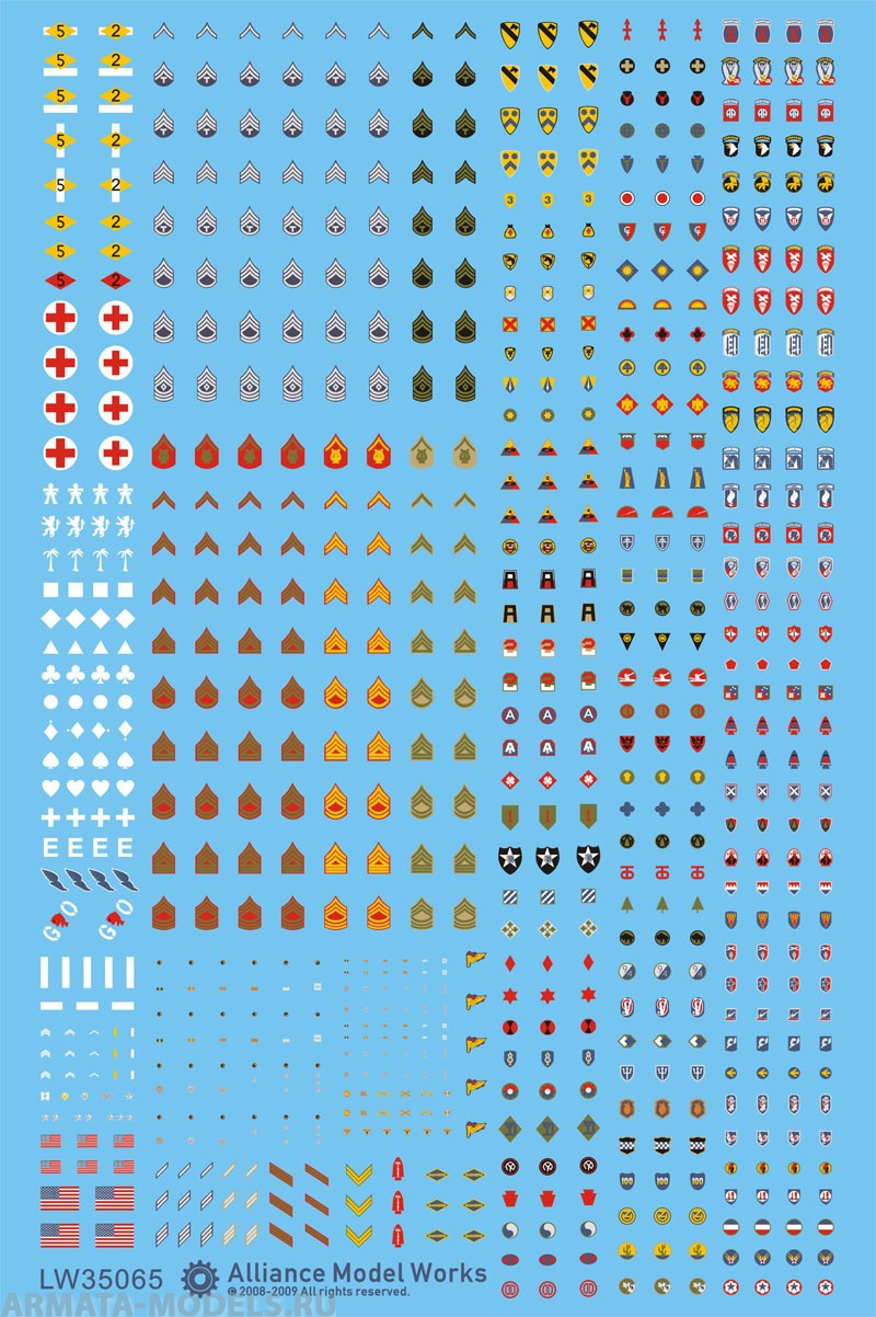 LW35065 WWII US ARMY Insignia Set