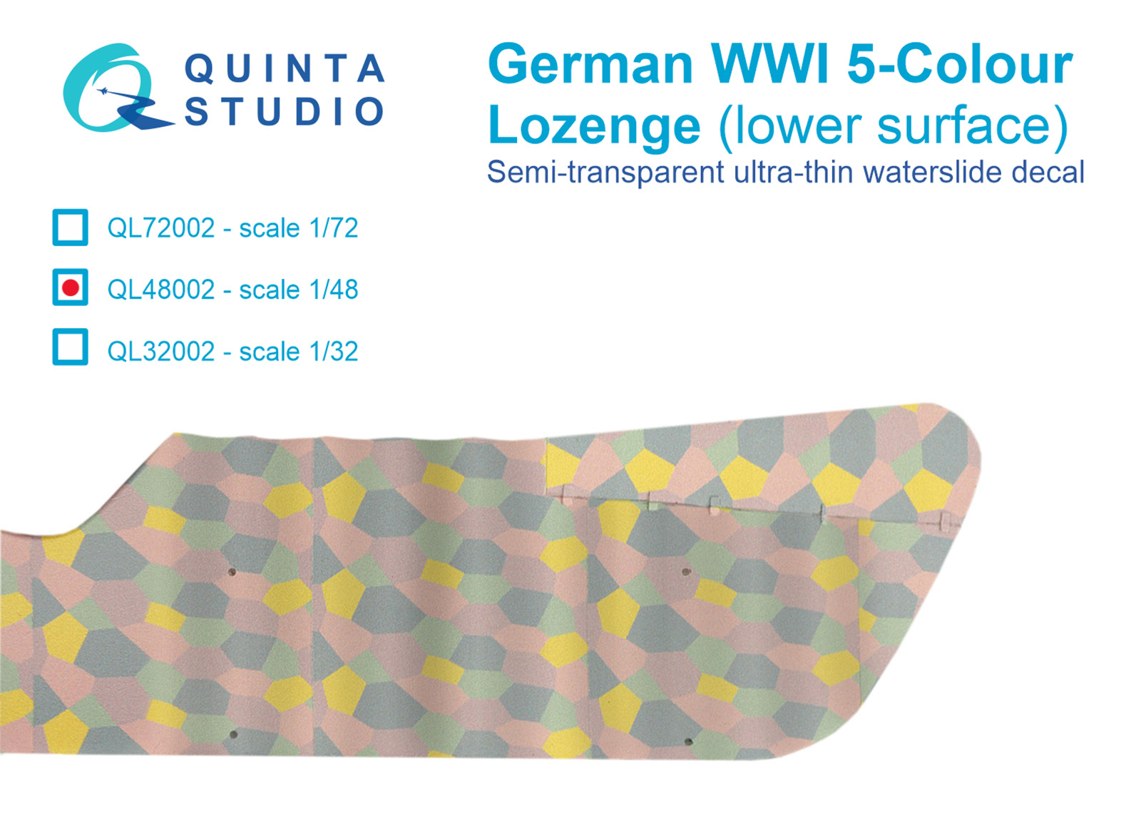 QL48002 Германский WWI 5-цветный Лозенг (нижние поверхности)