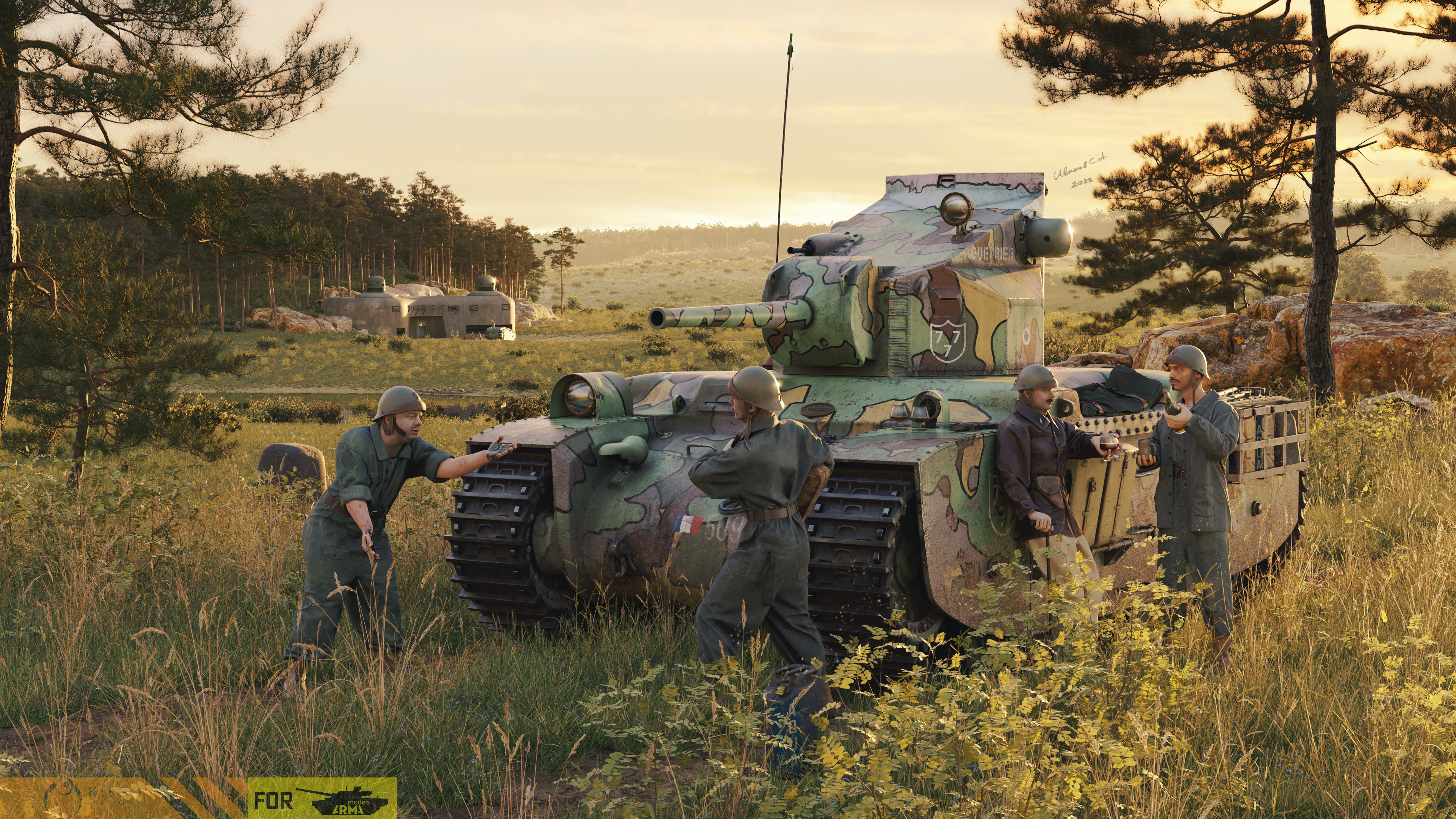 AM35956 Французский средний танк G1R с башней ARL 42 Arma Models