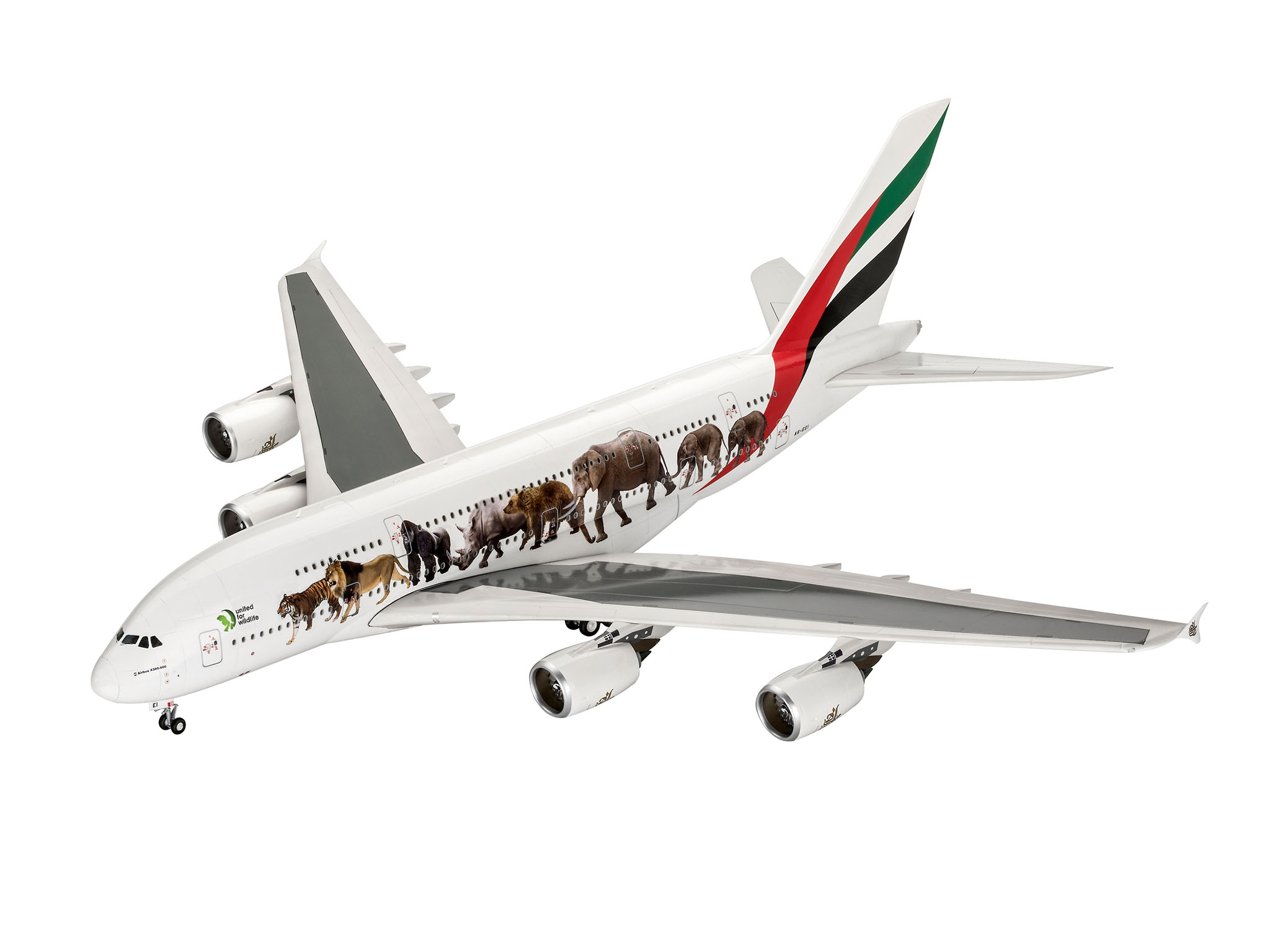 03882RE Самолет Airbus A380-800 Emirates  Wild Life Revell