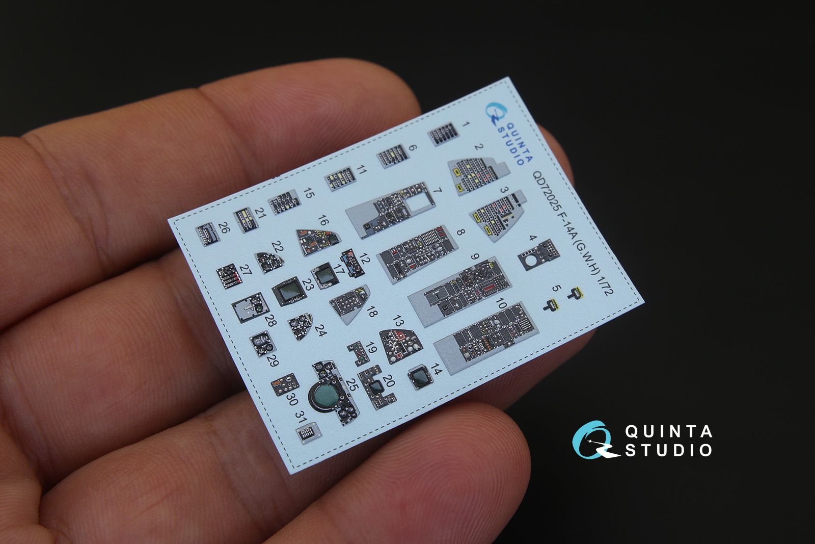 QD72025 3D Декаль интерьера кабины F-14A(для модели GWH)