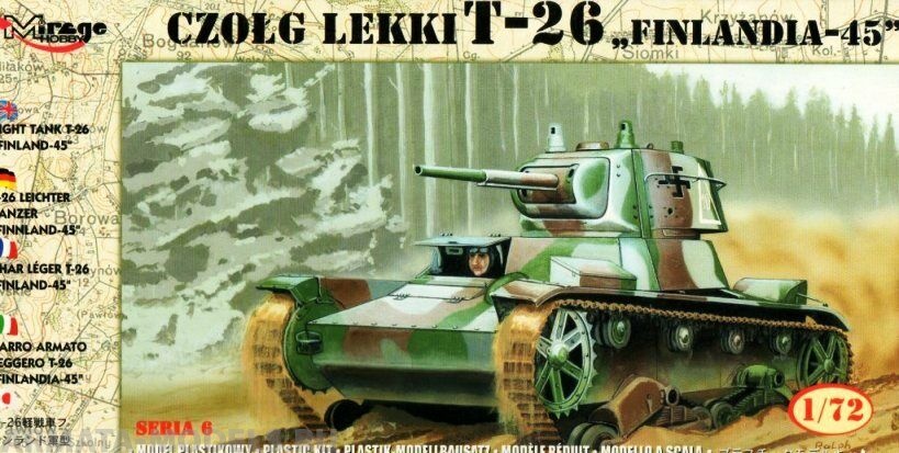 72620 Танк T-26 FINLAND-45 Lt.TANK Mirage Hobby