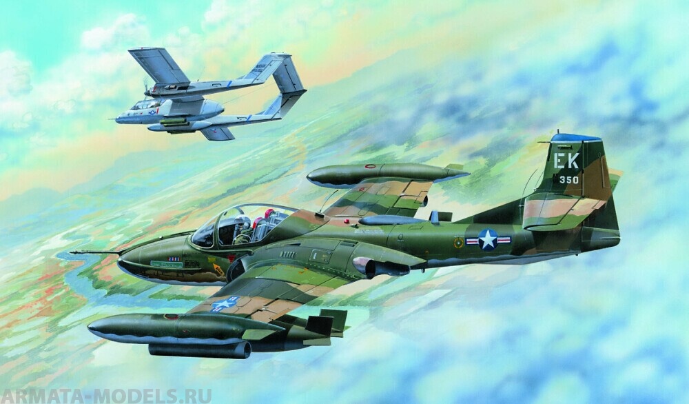 02889 Самолет  Американский лёгкий штурмовик A-37B Dragonfly  Trumpeter