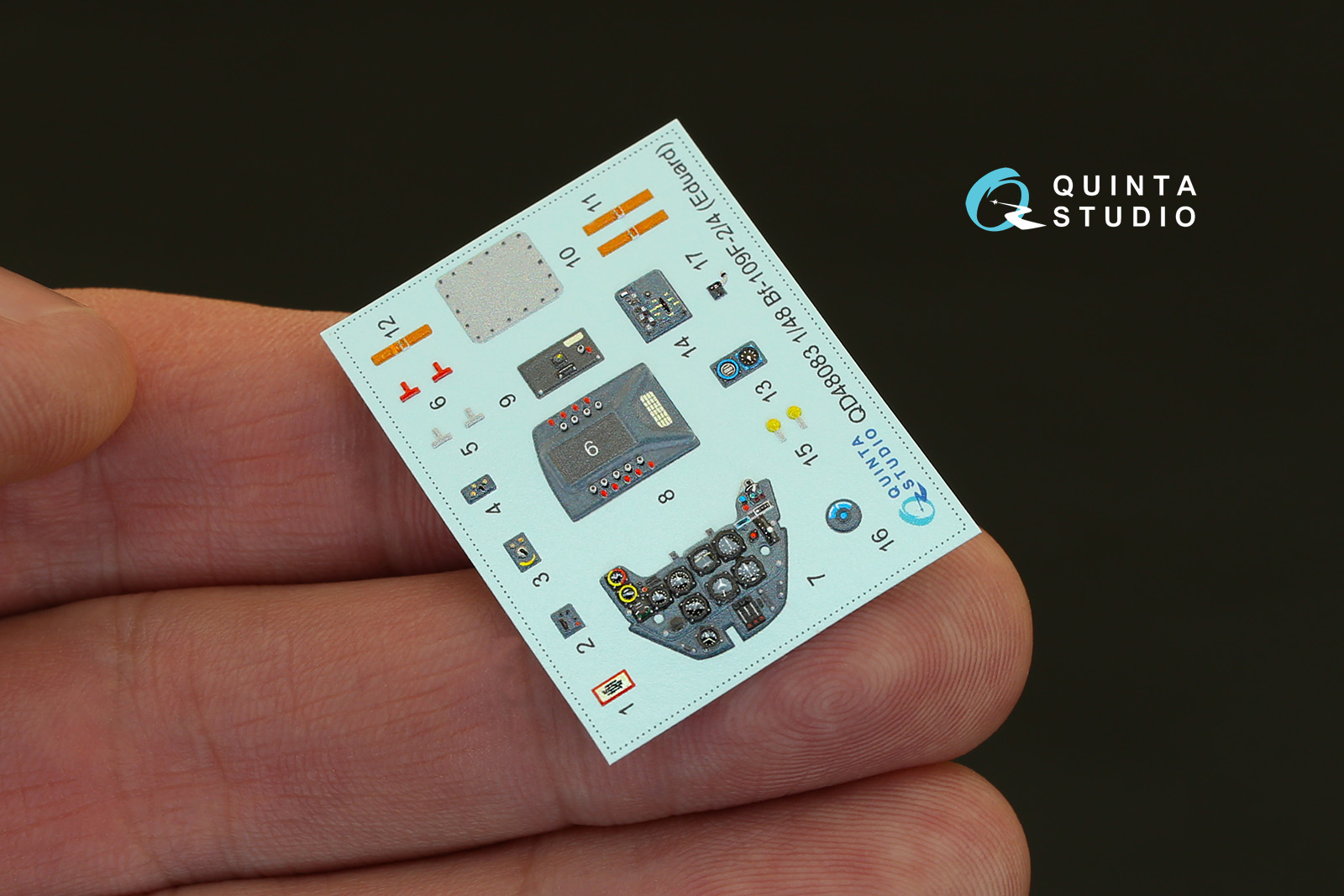 QD48083 1/48 3D Декаль интерьера кабины Bf 109F-2/F-4 (для модели Eduard) Quinta Studio