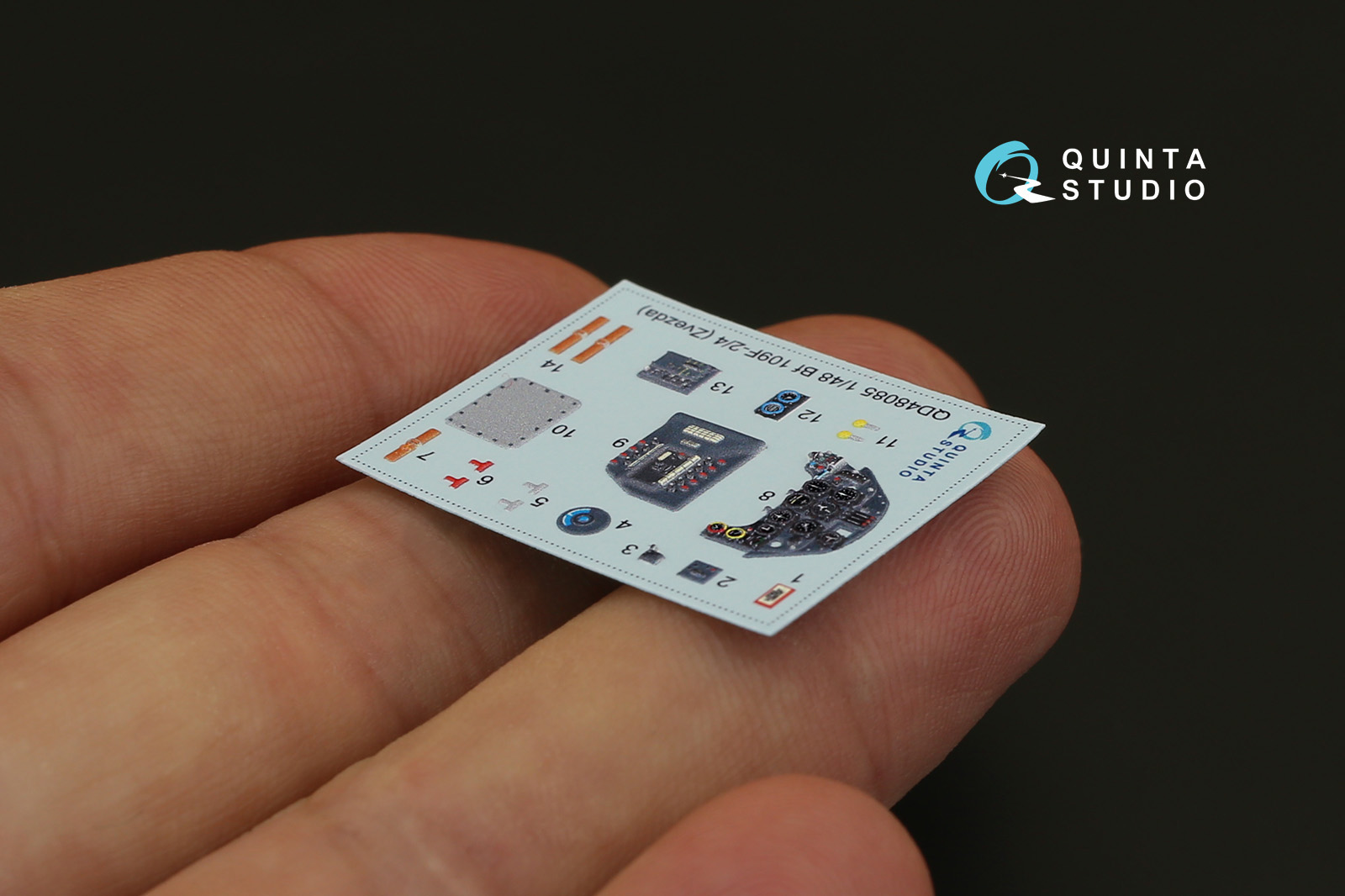 QD48085 1/48 3D Декаль интерьера кабины Bf 109F-2/F-4 (для модели Звезда) Quinta Studio