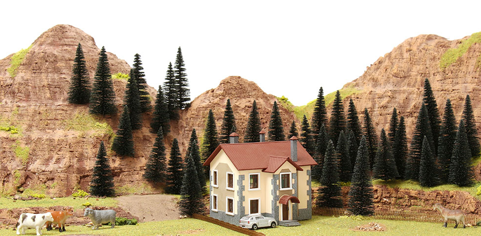 011ee013 5шт. Набор хвойных деревьев 10-15см.