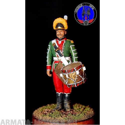 ОП.60.042 Фигура из белого металла  Барабанщик мушкетёрского полка, с 1786 по 1796 год. Россия  Студия Оловянный Парад