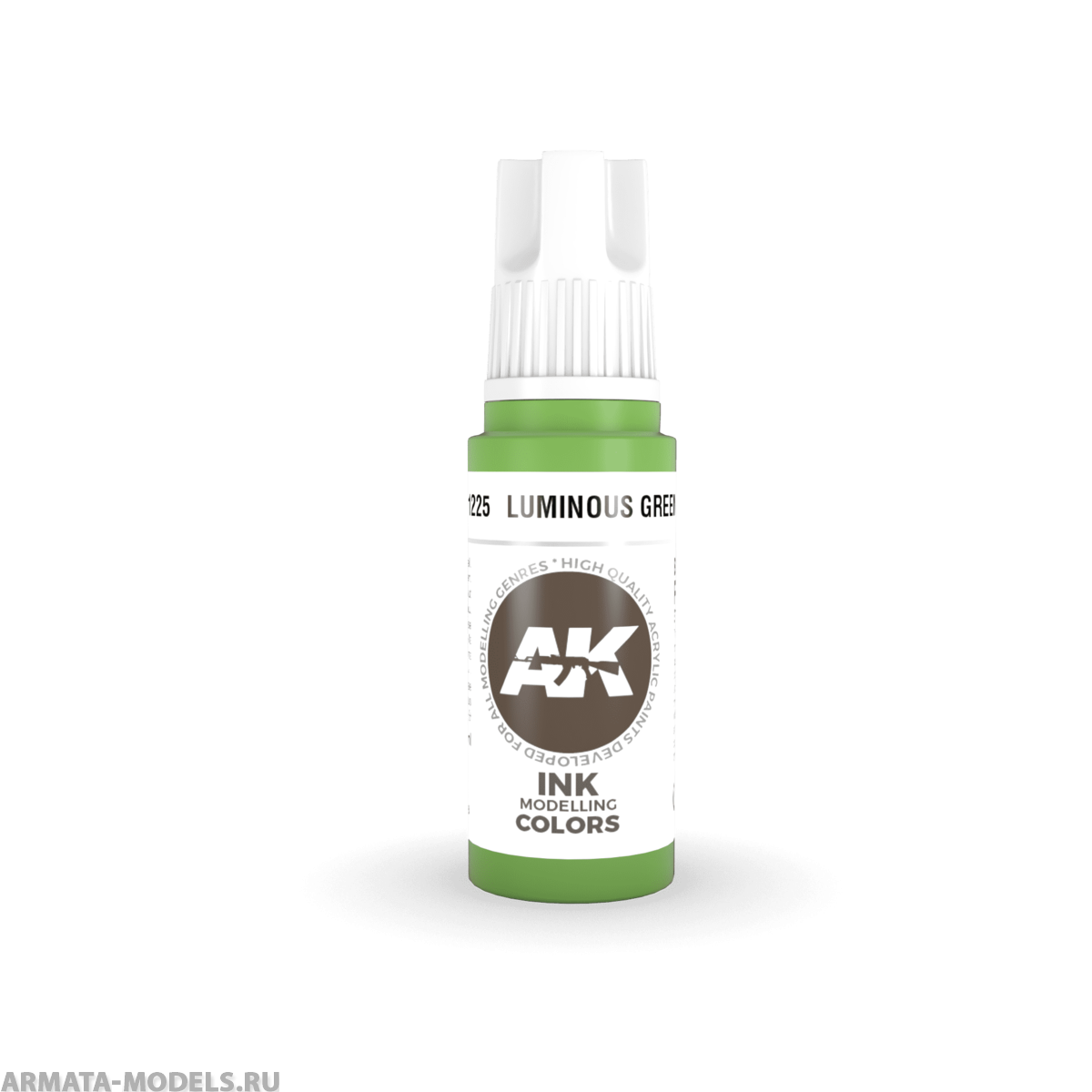 AK11225 Краска акриловая Luminous Green INK 17ml