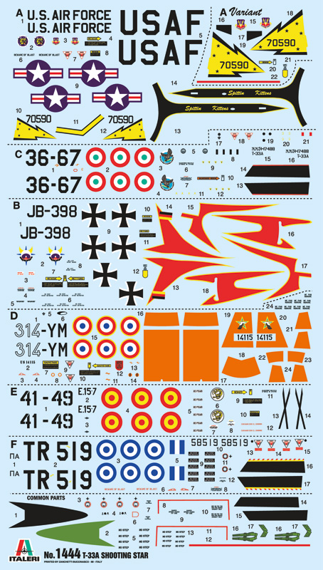 1444ИТ Самолет T-33A SHOOTING STAR Italeri