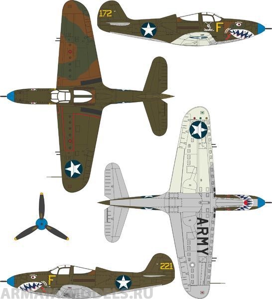 SH32062 Самолет: P-400 Airacobra варианты ВВС РККА СССР и США Special Hobby